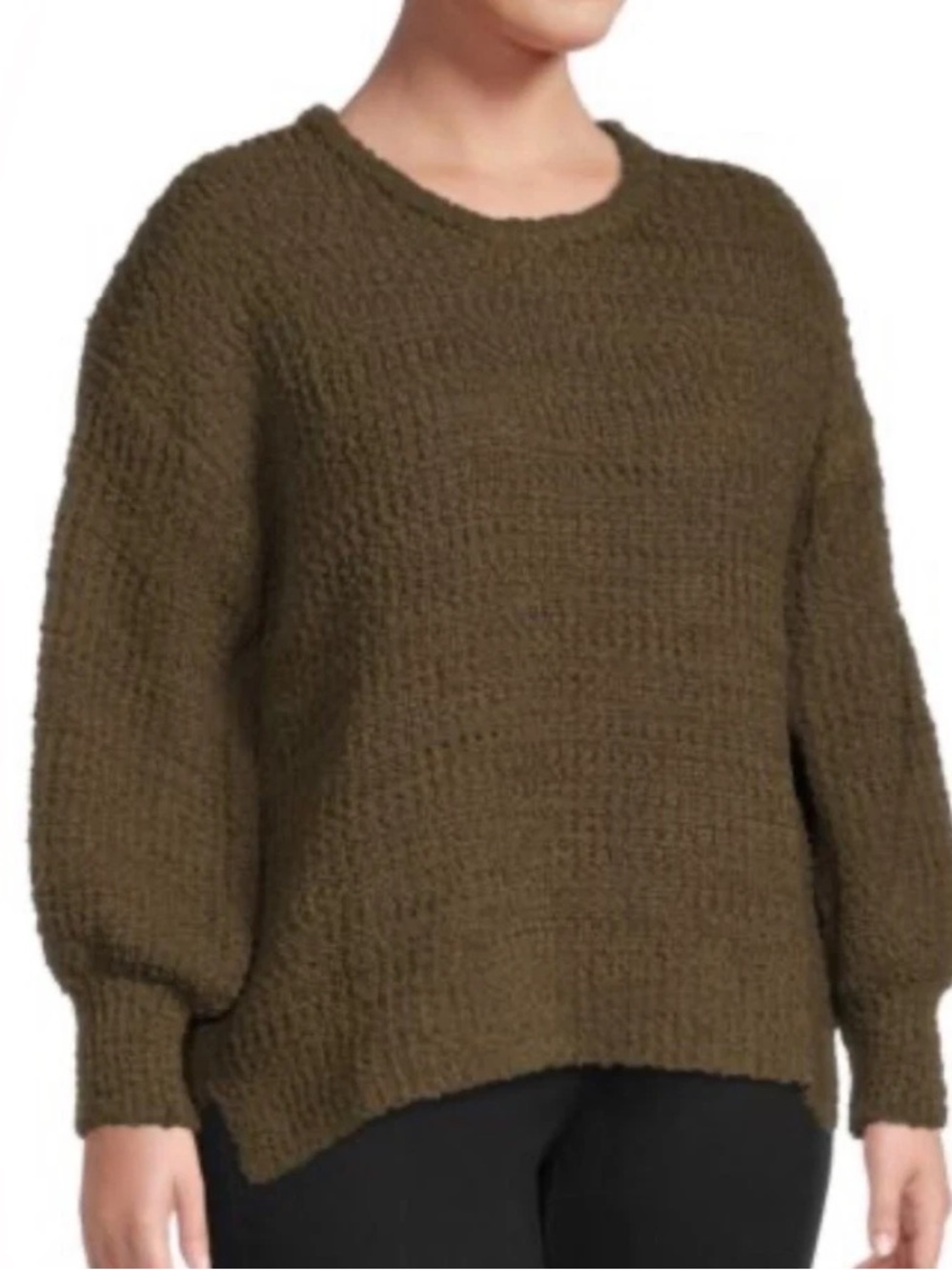 Bobeau - Women's popcorn Pullover Sweater - Size Large. Brown.